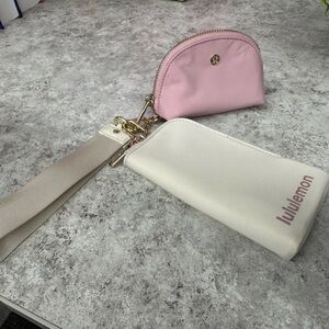 Lululemon Athletica Pink and Cream Clutches